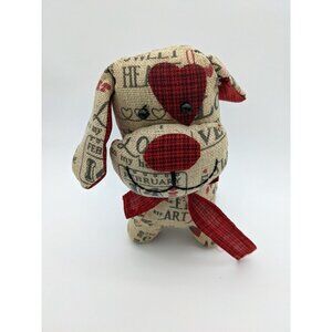 DAN DEE COLLECTORS CHOICE DOG PLUSH VALENTINE STUFFED ANIMAL LOVE BURLAP RED TOY